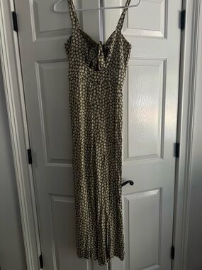 Madewell Olive Green Floral Tie-Front Romper